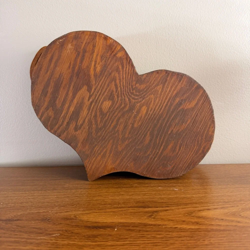 Vintage Handcrafted Wood Bowl Rustic Centerpiece Fruit Catchall Decor